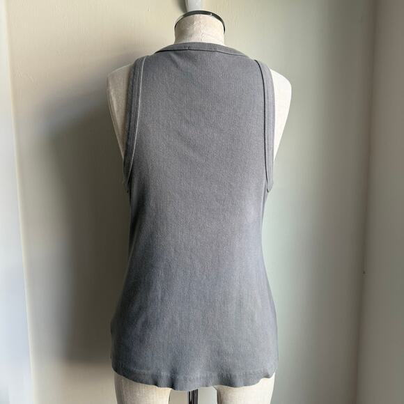 James Perse Standard Cotton Rib Tank Top in Taupe – Women’s Medium - Picture 4 of 9